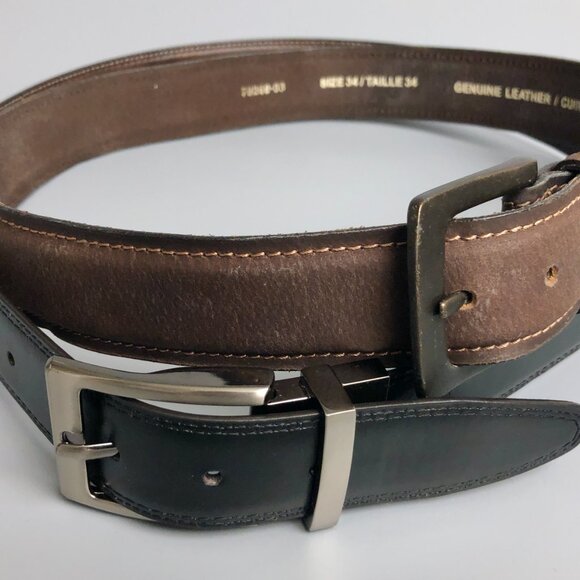 2 Pack Leather Belts Like New 1 Reversible and 1 Rustic (very nice) - Picture 13 of 13